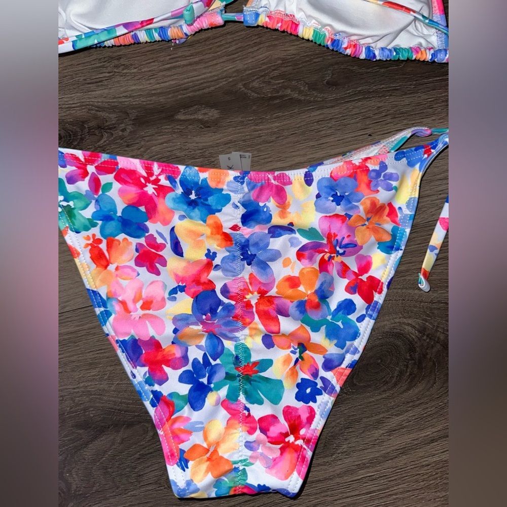 womens floral triangle bikini set size s - Picture 5 of 7